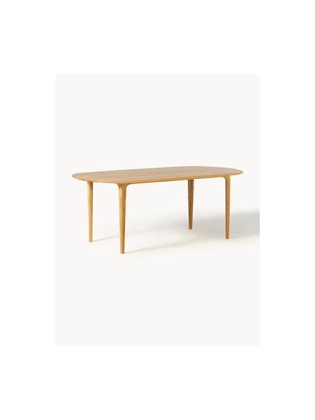 Table ovale en chêne massif Archie, 200 x 100 cm, Bois de chêne massif, huilé
Ce produit est fabriqué à partir de bois certifié FSC® issu du développement durable, Chêne, huilé, larg. 200 x prof. 100 cm