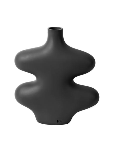 Vase design Organic Curves, Polyrésine, Noir, larg. 18 x haut. 21 cm