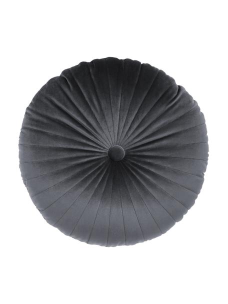Rond glanzend fluwelen kussen Monet in donkergrijs, met vulling, Donkergrijs, Ø 40 cm