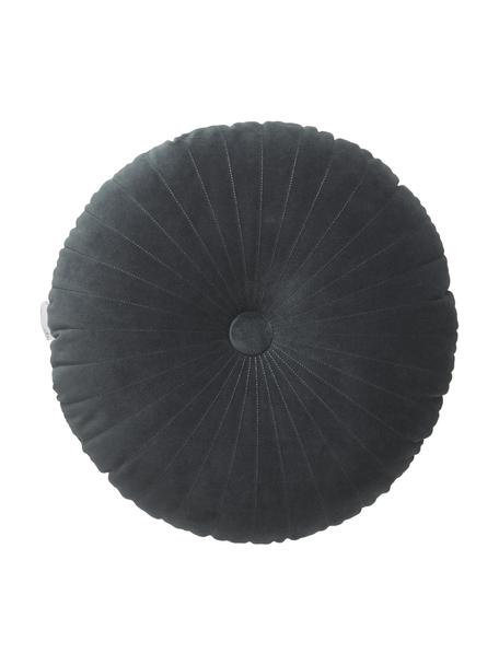 Coussin rond velours brillant Monet, Gris foncé, Ø 40 cm