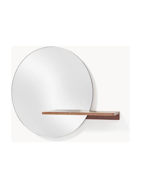 Miroir mural rond Sandro, Bois foncé, larg. 75 x haut. 60 cm