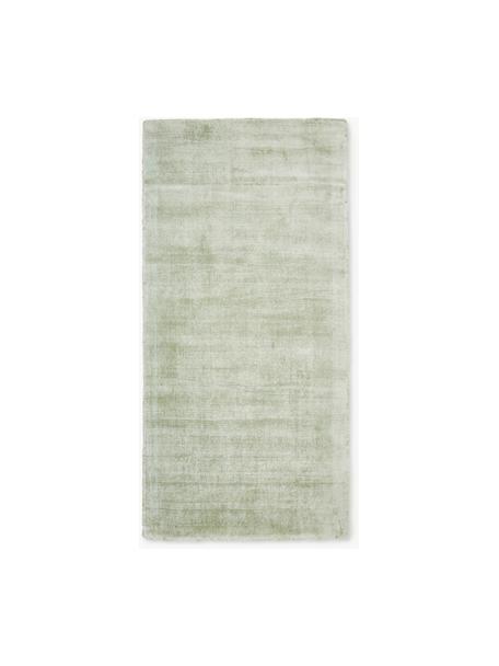 Tapis en viscose tissé main Jane, Vert sauge, larg. 80 x long. 150 cm (taille XS)