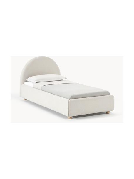 Buklé posteľ pre jednu osobu Ebba, Buklé lomená biela, Š 90 x D 200 cm