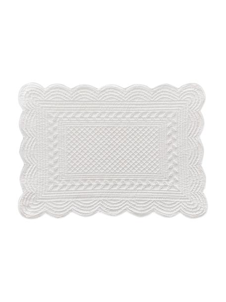Set de table blanc Boutis, 2 pièces, 100 % coton, Blanc, larg. 34 x long. 48 cm