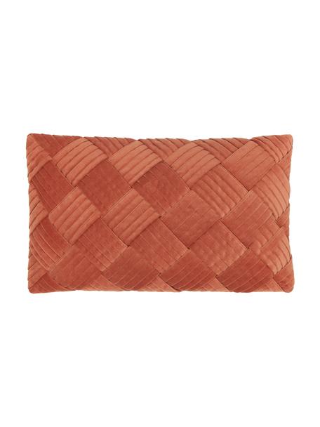 Poszewka na poduszkę z aksamitu Sina, Aksamit (100% bawełna), Czerwony, S 50 x D 30 cm