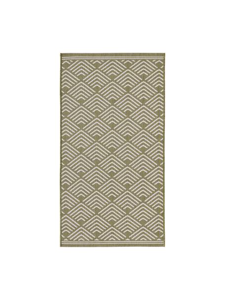 Tapis à poils courts à motif vert/blanc Milano, Vert, blanc, larg. 80 x long. 150 cm