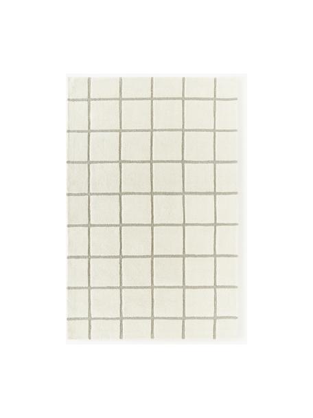 Ručne tuftovaný vlnený koberec Kallie, Lomená biela, hnedosivá, Š 120 x D 180 cm (veľkosť S)