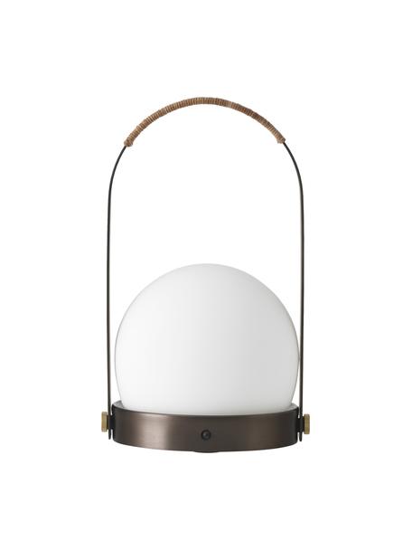 Lampe à poser avec port USB et intensité variable Bubo, Blanc, brun, Ø 14 x haut. 24 cm