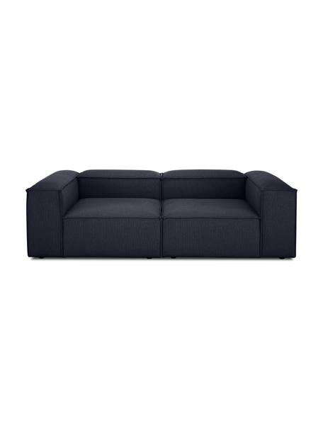 Modulares Sofa Lennon (3-Sitzer), Bezug: 100% Polyester Der strapa, Gestell: Massives Kiefernholz, FSC, Füße: Kunststoff, Webstoff Dunkelblau, B 238 x T 119 cm