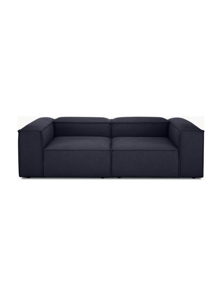Modulares Sofa Lennon (3-Sitzer), Bezug: 100 % Polyester Der strap, Gestell: Massives Kiefernholz FSC-, Füße: Kunststoff, Webstoff Dunkelblau, B 238 x T 119 cm