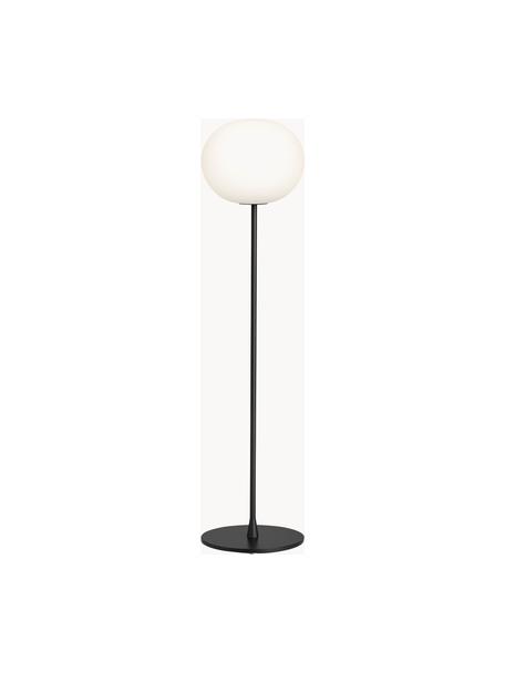 Lampada da terra luce regolabile Glo-Ball, Paralume: vetro, Struttura: acciaio, alluminio, rives, Nero, Alt. 135 cm