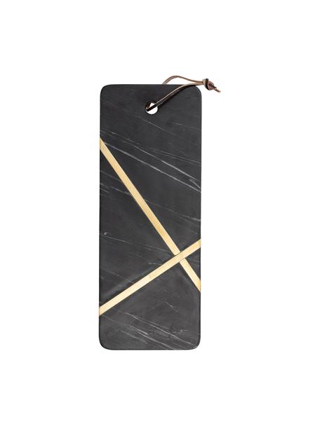 Tabla de cortar de mármol Elsi, Negro, dorado, L 41 x An 16 cm