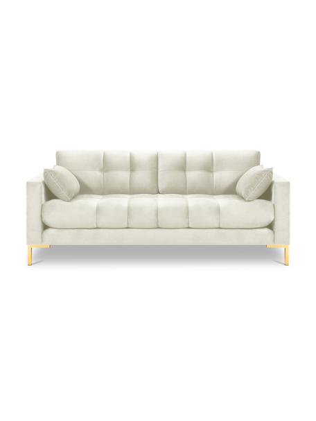 Sofá de terciopelo Mamaia (2 plazas), Tapizado: 100% terciopelo de poliés, Estructura: madera de pino maciza, ag, Patas: metal revestido, Terciopelo beige claro, An 152 x F 92 cm
