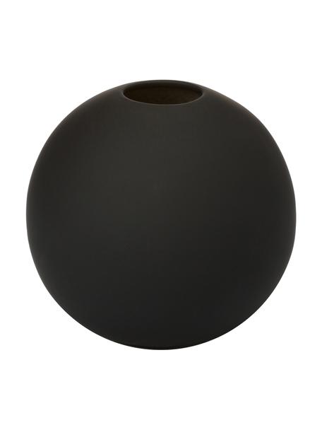 Malá ručne vyrobená guľatá váza Ball, Keramika, Čierna, Ø 10 x V 10 cm