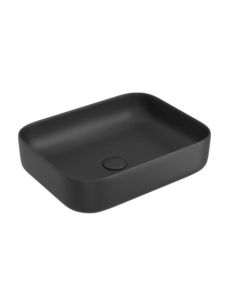 Umywalka nablatowa z ceramiki Teramo, Ceramika, Czarny, S 50 x G 39 cm