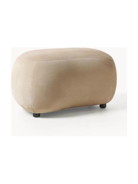 Puf reposapiés Alba, Tapizado: 97% poliéster, 3% nylon A, Estructura: maderas de pino y pícea m, Patas: plástico Este producto es, Tejido beige, An 70 x Al 42 cm, curvado a la izquierda