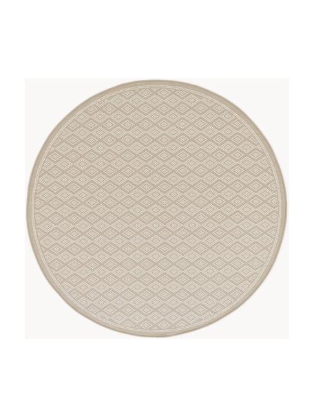 Kulatý interiérový/exteriérový koberec Capri, 86 % polypropylen, 14 % polyester, Bílá, béžová, Ø 140 cm (velikost M)