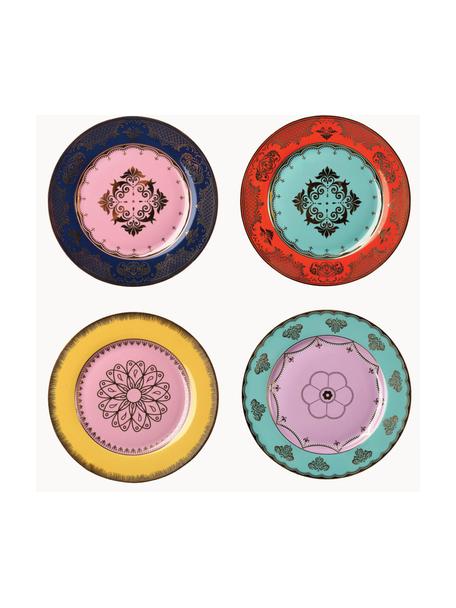 Set di 4 piatti da colazione Grandpa, Porcellana, Multicolore, Ø 19 cm