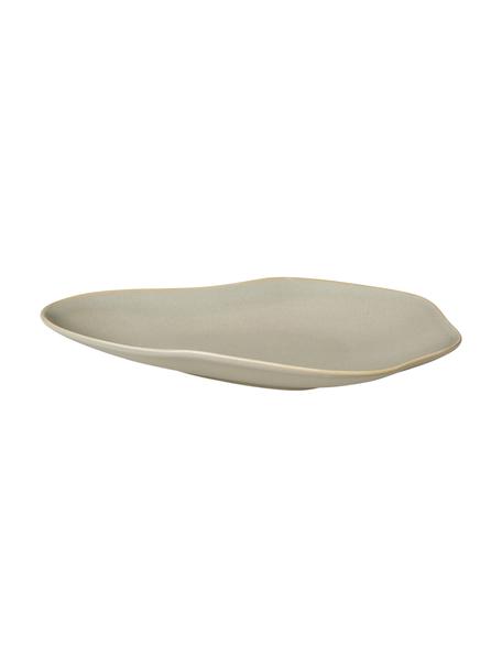 Malá servírovací talíř v organickém tvaru Limfjord, Kamenina, Světle šedá, D 24 cm, V 2 cm