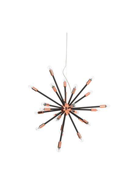 Suspension noire et dorée, grande taille Ray, Noir, cuivre, Ø 90 x haut. 90 cm