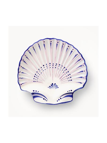 Ručně vyrobený servírovací talíř Shell, Kamenina, Tmavě modrá, bílá, Š 34 cm, H 35 cm