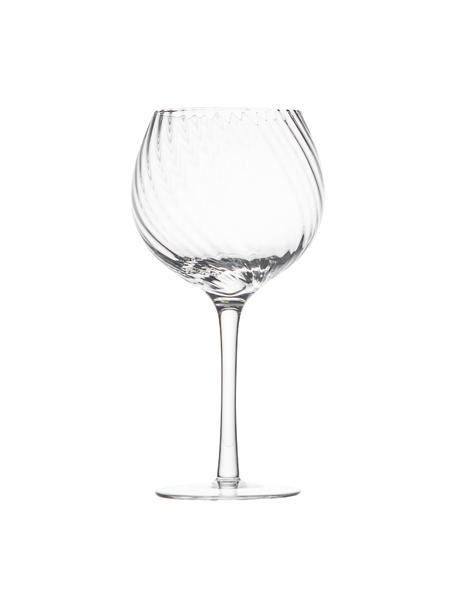 Wijnglazen Opacity met groefstructuur, 6 stuks , Glas, Transparant, Ø 10 x H 19 cm, 400 ml