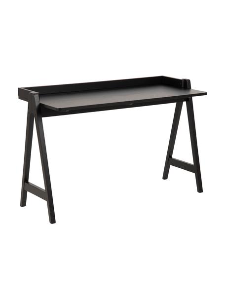Moderní psací stůl Miso, Mořená MDF deska (dřevovláknitá deska střední hustoty), Černá, Š 127 cm, H 52 cm