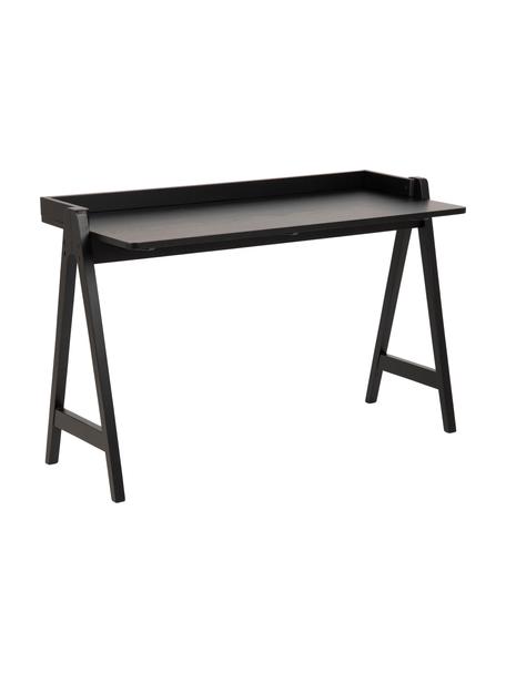 Moderný pracovný stôl Miso, MDF-doska strednej hustoty, morená
Lakované kaučukovníkové drevo, Čierna, Š 127 x H 52 cm