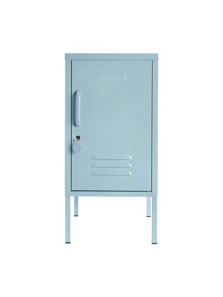 Nachtkastje Shorty met deur, Staal, gepoedercoat, Lichtblauw, B 35 x H 72 cm