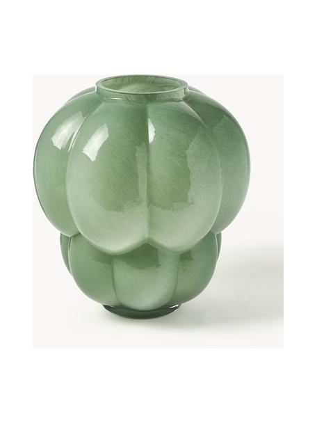 Skleněná váza Uva, V 35 cm, Sklo, Šalvějově zelená, Ø 32 cm, V 35 cm