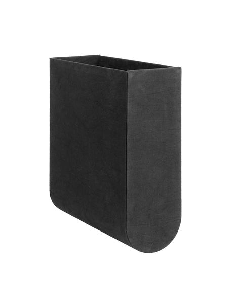 Handgefertigte Aufbewahrungsbox Curved, Bezug: 100 % Baumwolle, Korpus: Pappe, Schwarz, B 12 x H 33 cm