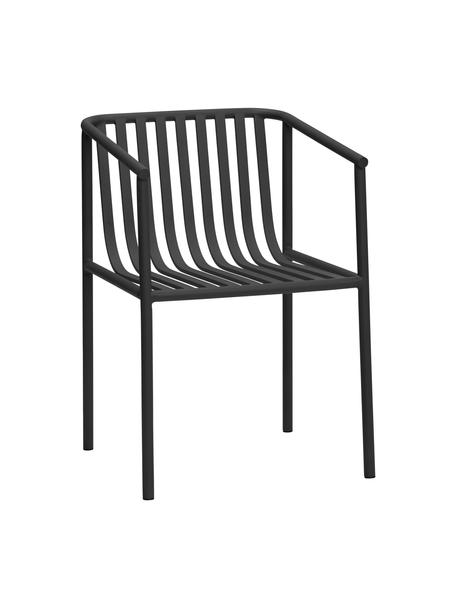 Zahradní židle Villa, Potažená nerezová ocel, Černá, Š 53 cm, H 59 cm
