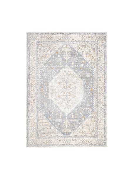 Ručně tkaný žinylkový koberec ve vintage stylu Neapel, Holubí modrá, krémová, šedobéžová, Š 80 cm, D 150 cm (velikost XS)