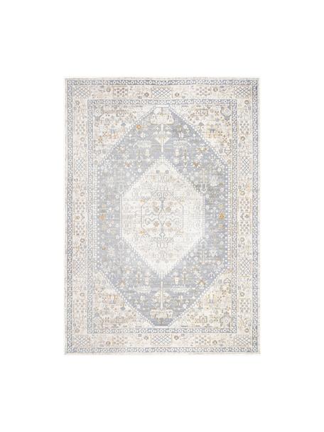 Ručně tkaný žinylkový koberec Neapel, Šedomodrá, krémově bílá, Š 120 cm, D 180 cm (velikost S)