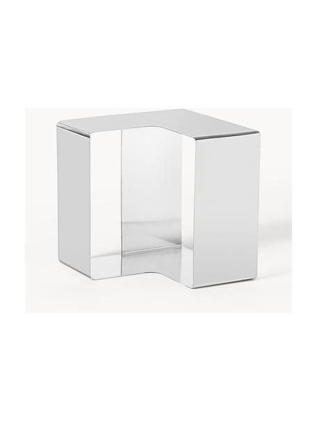 Tavolino in metallo Eda, Metallo, Argentato, Larg. 45 x Alt. 45 cm