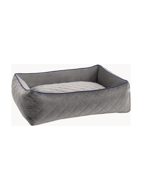 Panier en velours pour chiens Oxford, tailles variées, Gris foncé, bleu roi, larg. 68 x prof. 55 cm