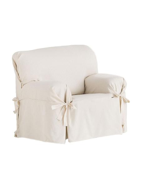 Pokrowiec na fotel Bianca, 100% bawełna, Odcienie kremowego, S 110 x W 110 cm