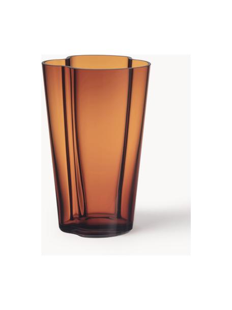 Mundgeblasene Vase Alvar Aalto, H 22 cm, Glas, mundgeblasen, Orange, transparent, B 14 x H 22 cm