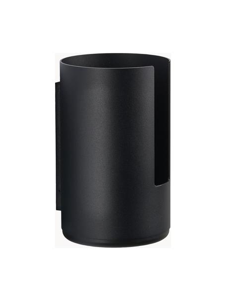 WC-papierhouder Rim van metaal voor wandbevestiging, Gecoat aluminium, Zwart, H 22 cm