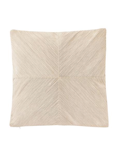 Katoenen kussenhoes Rino met structuurpatroon, 100% katoen, Beige, B 45 x L 45 cm