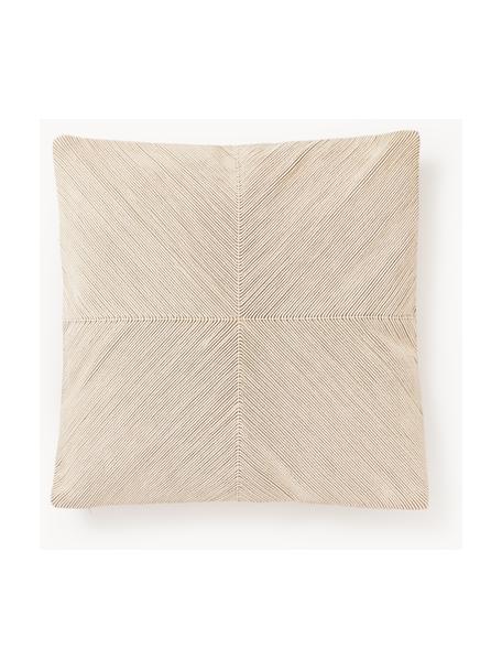 Copricuscino in cotone con motivo strutturato Rino, 100% cotone, Beige, Larg. 45 x Lung. 45 cm