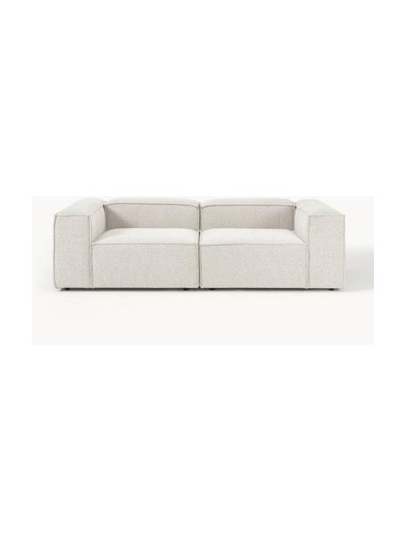Sofa modułowa bouclé Lennon (3-osobowa), Tapicerka: bouclé (100% poliester) D, Stelaż: lite drewno sosnowe z cer, Nogi: tworzywo sztuczne, Bouclé w odcieniu złamanej bieli, S 238 x W 119 cm