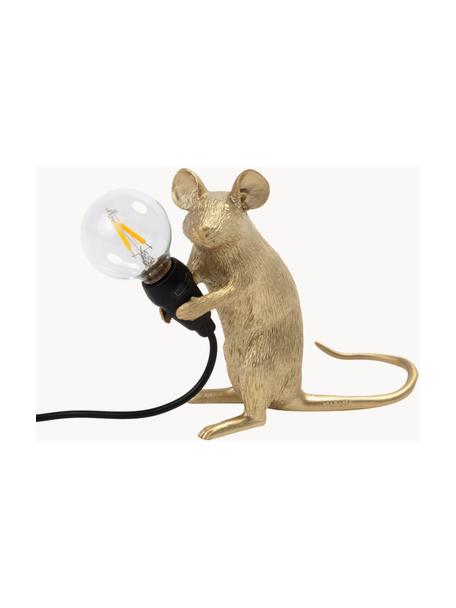 Malá designová stolní LED lampa s USB portemMouse, Zlatá, Š 13 cm, V 15 cm