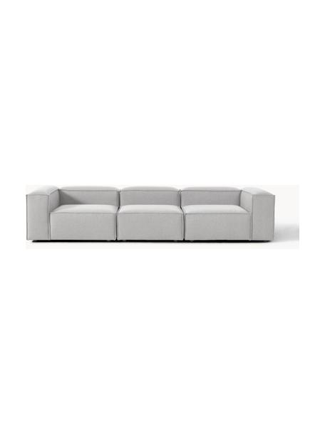 Modulares Sofa Lennon (4-Sitzer), Bezug: 100 % Polyester Der strap, Gestell: Massives Kiefernholz, Spe, Füße: Kunststoff Dieses Produkt, Webstoff Grau, B 327 x T 119 cm