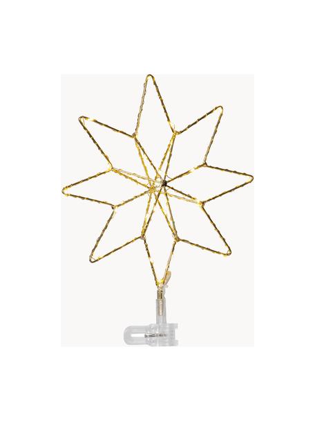 Estrella Árbol de Navidad LED Topsy, funciona a pilas, Cable: plástico, Dorado, An 23 x Al 30 cm