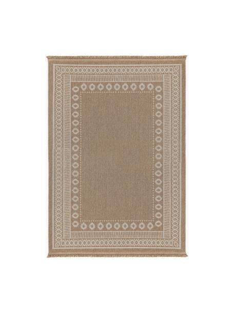 Tapis d'intérieur/extérieur à franges Andora, Tons bruns, larg. 160 x long. 230 cm (taille M)