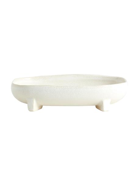 Ciotola da portata fatta a mano in ceramica Pemba, in diverse misure, Ceramica, Color crema, Lung. 23 x Larg. 14 cm