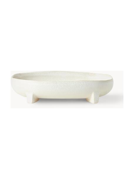 Handgefertigte Servierschale Pemba aus Keramik, verschiedene Größen, Keramik, Off White, B 23 x T 14 cm