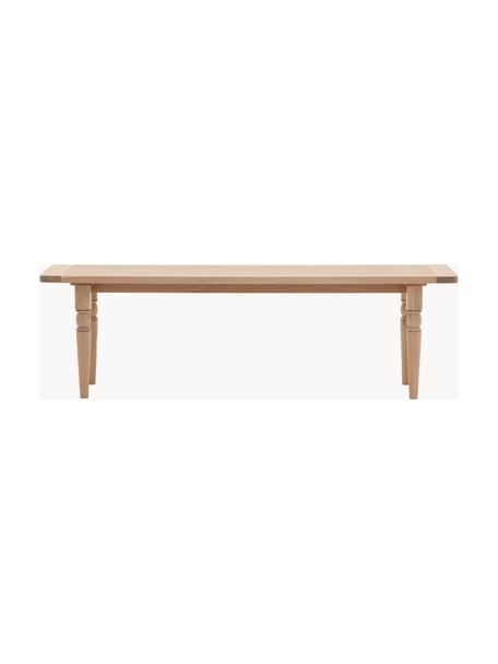 Handgemaakte houten zitbank Eton, Zitvlak: MDF, Poten: eikenhout, Hout, B 150 x D 38 cm