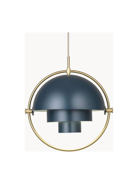 Lampada a sospensione orientabile Multi-Lite, Grigio-blu opaco, dorato lucido, Ø 36 x Alt. 36 cm